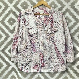 Chico’s Linen Pastel Paisley Floral Jacket